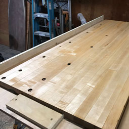 First wooden top. Third view.