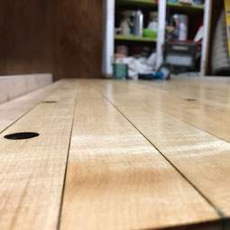 First wooden top. Fourth view.